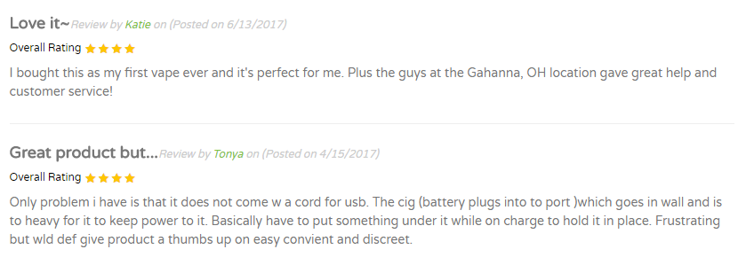 Vaporfi feedback